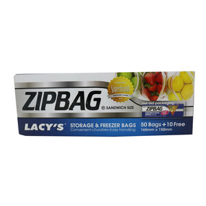 Lacy's Storage & Freezer Zipbag Small 50Bags + 10Free