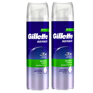 Gillette Series Sensitive Shaving Gel With Aloe 2 x 200ml
