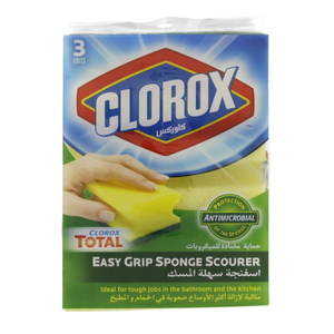 Clorox Easy Grip Sponge Scourer 3pcs