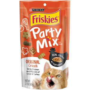 Purina Friskies Party Mix Cat Treats Original Crunch Cat Food 60g