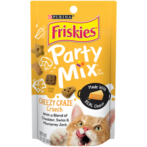 Purina Friskies Party Mix Cat Treats Cheezy Craze Crunch Cat Food 60g