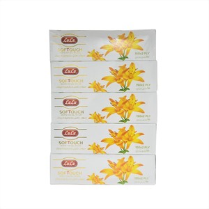 LuLu Facial Tissues Yellow 5 x 150 Sheets
