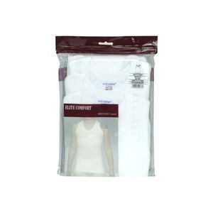Elite Comfort Boys Vest 3Pcs Pack White 11-12Y