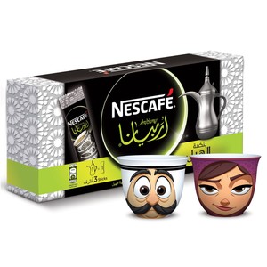 نسكافيه قهوة عربية سريعة التحضير 17 جم × 3 حبات + اكواب مجانية
