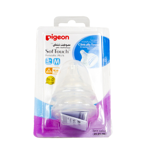 Pigeon Nipple Soft Touch Peristaltic Plus Medium 3+ Months 2pcs
