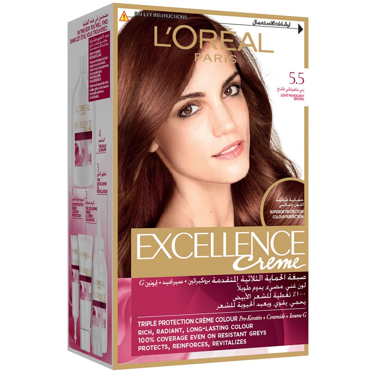 Buy L'Oreal Paris Excellence Creme  Mahogany Light Brown Hair Color 1  Packet Online at desertcartGreece