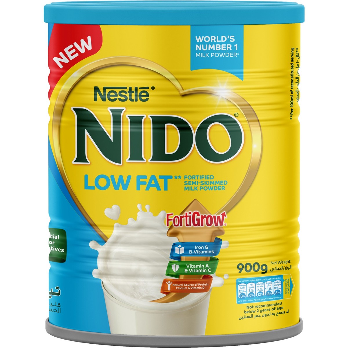 NESTLE NIDO® LOW  Fortified Semi-Skimmed Milk Powder 900g