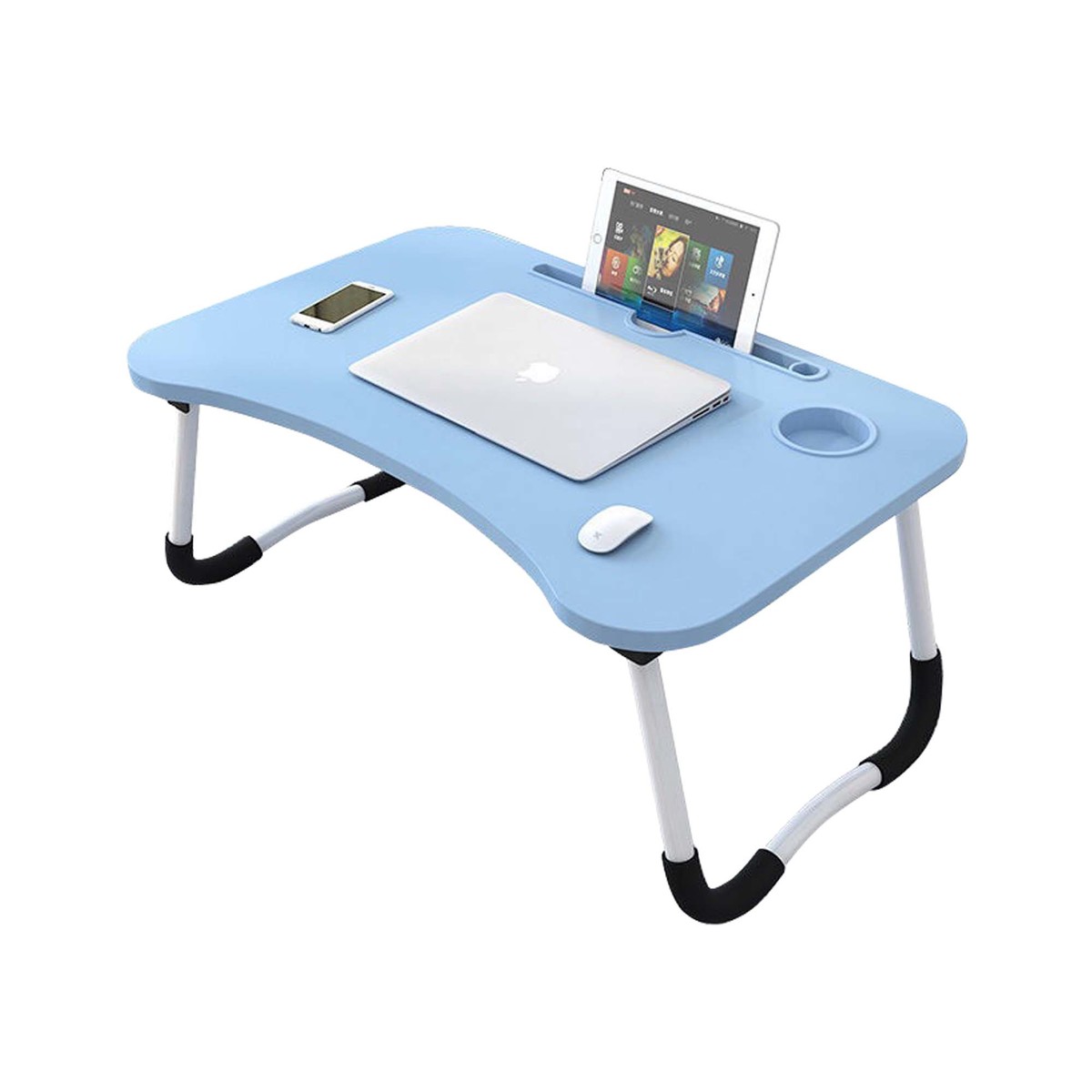 Buy Golden Wheat Foldable Laptop Table 40x60x28cm Blue Online