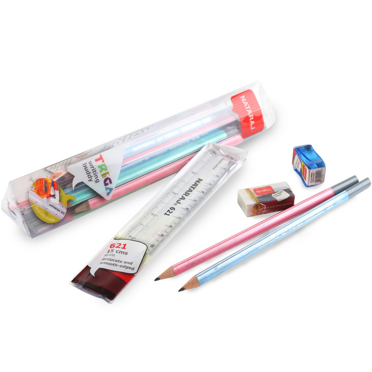Just Stationery HB Pencil with Eraser Top Pack of 15